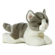 Aurora - Small Gray Miyoni - 8 Grey Tabby Cat - Realistic Stuffed Animal