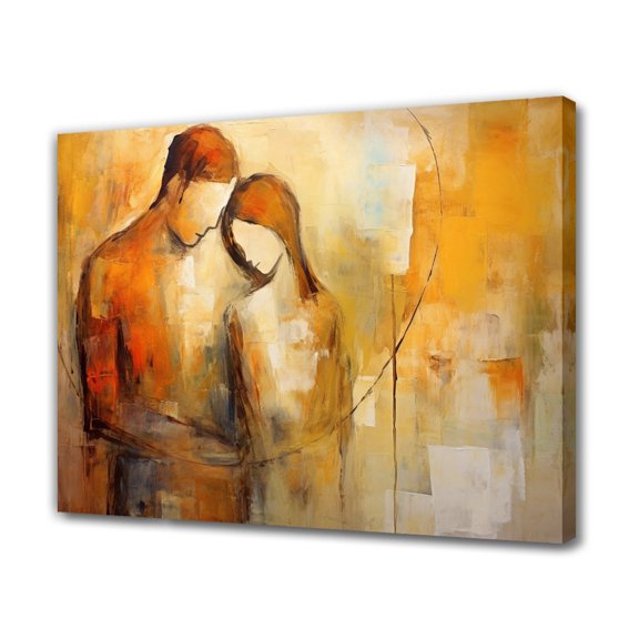 Abstract Art Modern Decorative Painting A Pair Of Lovers Framed Canvas Poster Bedroom Decor Sports Landscape Office Room Decor Gift,Frame-style,12x18inch(30x45cm)