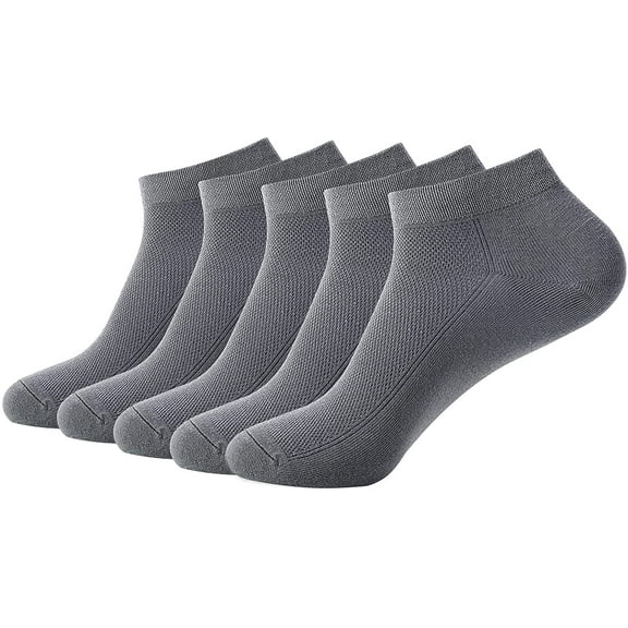SereneSimple Women's Thin Mesh Slub Breathable Mid-Cut Socks 5-Pair (Dark Grey,Medium)