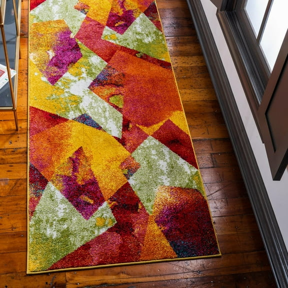 Unique Loom Lyon Collection Area Rug - Cairo (2' 7" x 10' Runner Multi/Blue)