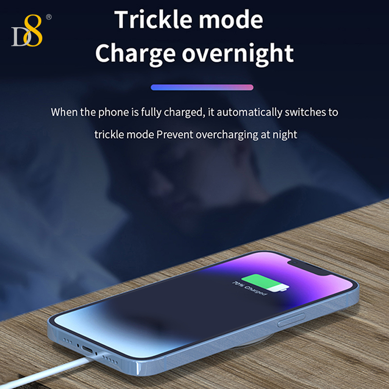 D8 15W Magnetic wireless charging Magnetic Charger ,for iPhone Compatible with iPhone 15/15Puls/15Pro/15Pro Max/14/ Max/13/13/12 Pro series，Strong Magnetic Charger Pad with Type C Cable