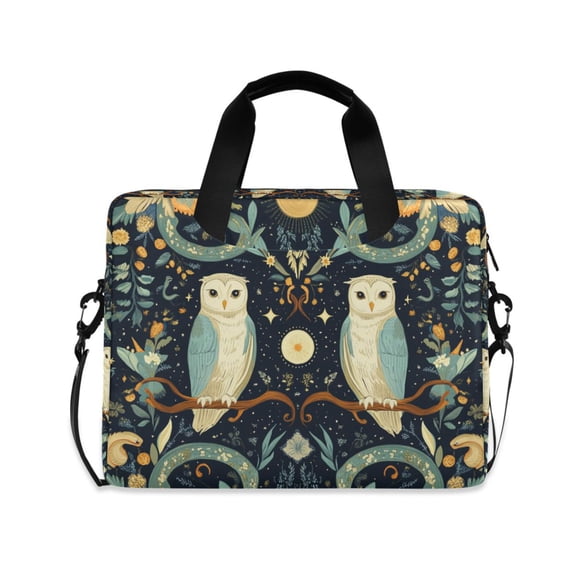 FORMRS 16" Laptop Sleeve Bag Carrying Case with Handle Travel Shoulder Briefcase, Mystical Owls Pattern