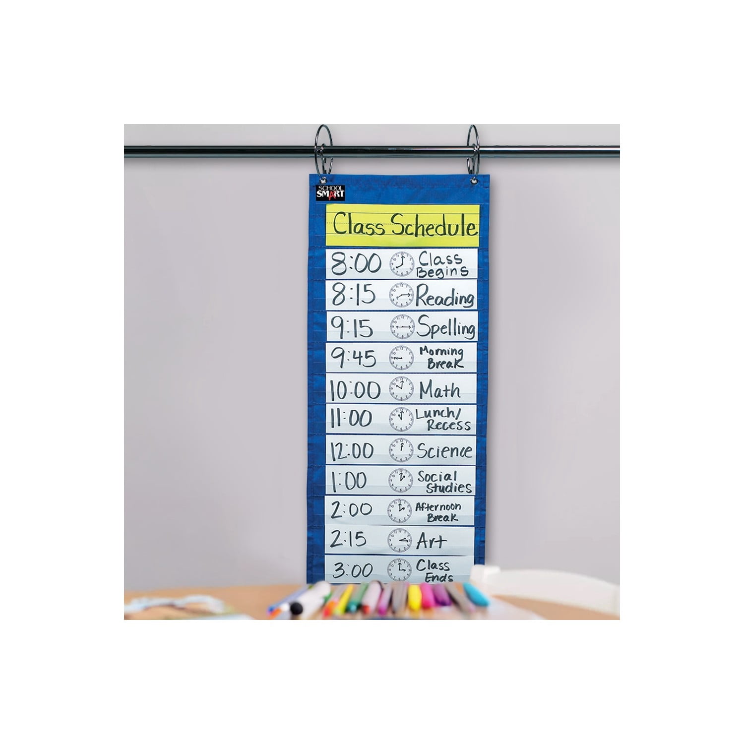 School Smart Pocket Chart For The Classroom, 12-1/2 x 33 Inches
