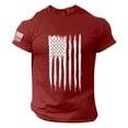 thumbnail image 4 of Prolriy Shirts for Men, Men's Solid Color Independence Day 2D Printed Casual T Shirt Mens Shirts Red L, 4 of 4