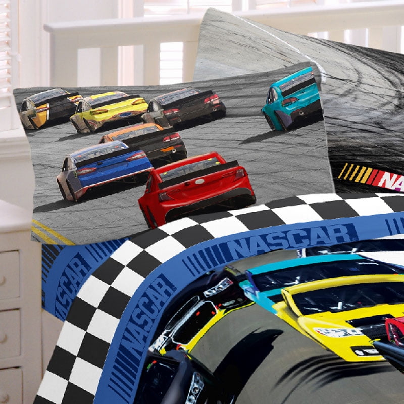 Nascar Bed Sheet Set Race Car Bump Drafting Bedding