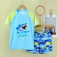 thumbnail image 4 of AWZXDE Boys' & Alphabet Print Two Piece Swim Set Short Sleeve Top and Swim Trunks for Water Activities, 4 of 8