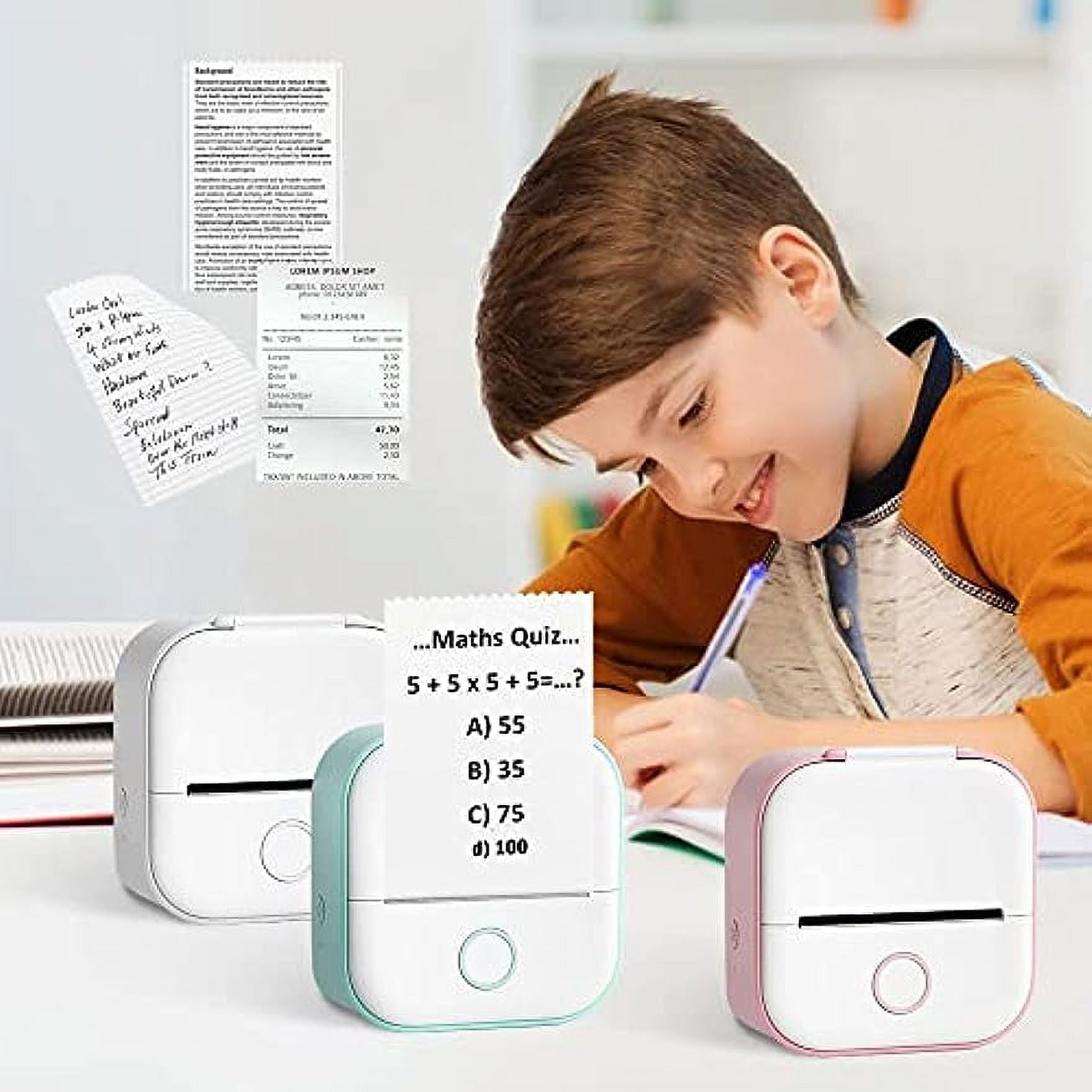 Mini Pocket Printer,Inkless Sticky Note Printer Bluetooth Sticker  Printer,Fast Printing Portable Mini Thermal Printer,Wireless Bluetooth  Photo Printer