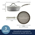 thumbnail image 4 of Rachael Ray Cook + Create Aluminum Nonstick Saute Pan with Lid, 3 Quart, Gray, 4 of 10