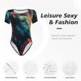 thumbnail image 4 of Fotbe Colorful Flower Goat Body de Mujer con Cuello Redondo y Mangas Cortas, Sin Mangas Ajustado, Suave, Cómodo y Básico-Large, 4 of 7