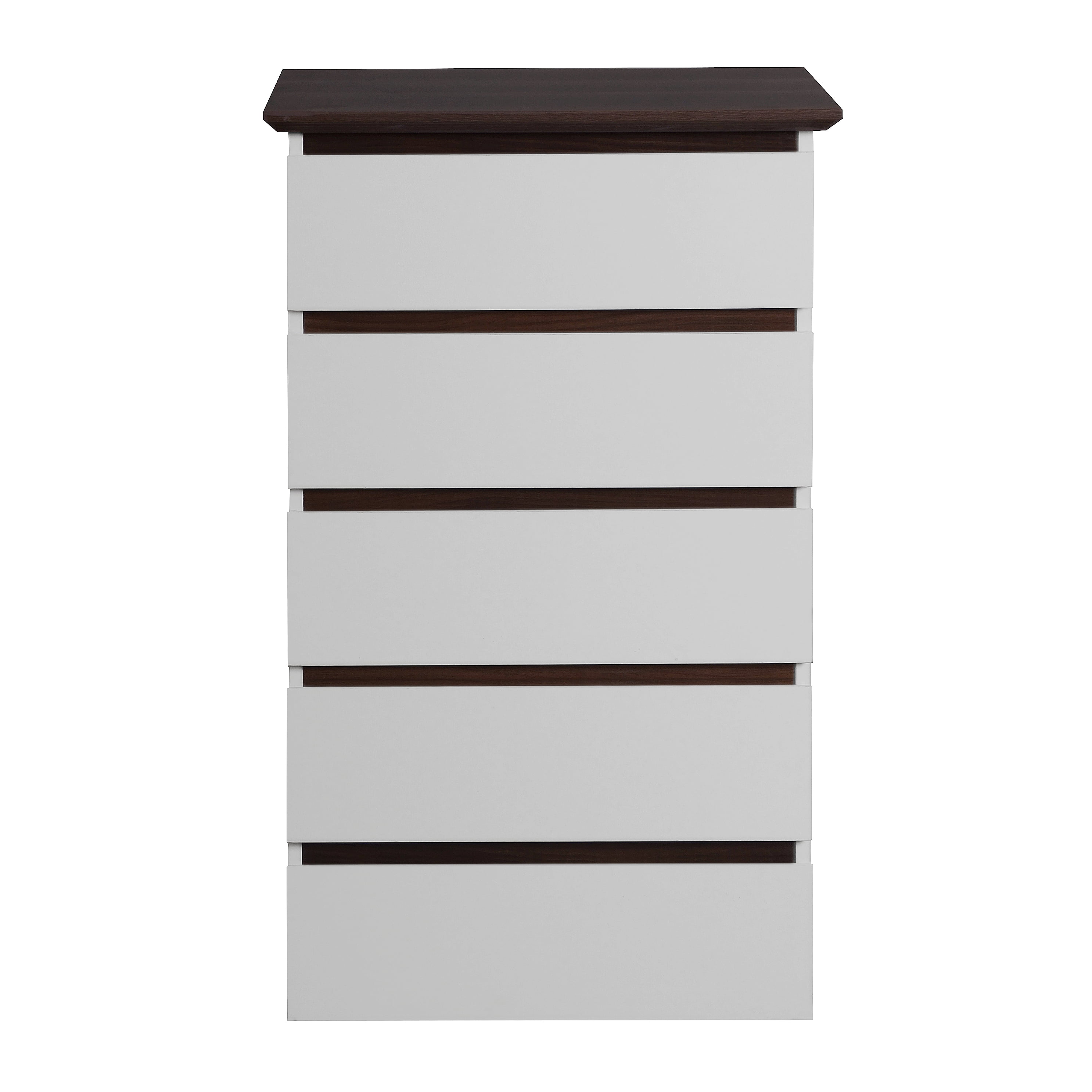 Aukfa 5-Drawer Dresser Chest Tall Drawers Wood Cabinet for Bedroom, White