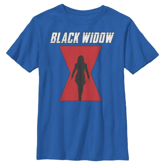 Boy's Marvel Black Widow Hourglass Silhouette  Graphic Tee Royal Blue X Small