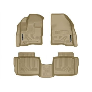Husky Liners by RealTruck Weatherbeater Floor Mats Fits 2010-2019 Ford Taurus Front & 2nd Row, 3-pc Tan-98703