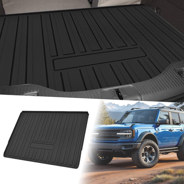 Unique Bargains Flat Face Cargo Liner Rear Trunk Mat Trunk Cargo Luggage Boot Tray Mat Vertical Stripes Pattern for Ford Bronco 2022-2024 Anti-Slip