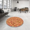 thumbnail image 4 of Ahgly Company Tapis Rond Lavable en Machine Intérieur Transitionnel Jaune, 7 Pieds Rond, 4 of 7