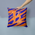 thumbnail image 2 of Letter K Initial Tiger Stripe Blue and Orange Fabric Decorative Pillow, 2 of 4