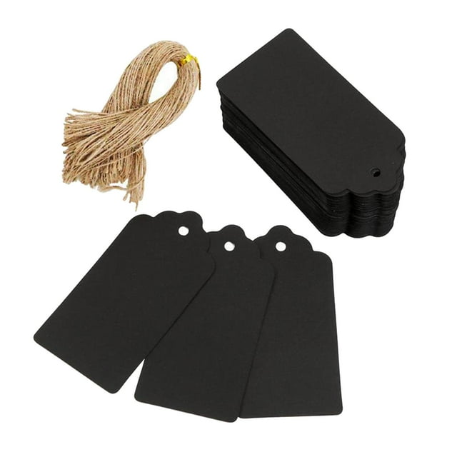 Etiquetas colgantes, 100 etiquetas de regalo con cuerda de y papel Kraft Negro Colcomx Etiquetas de papel Kraft
