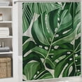 thumbnail image 6 of GOSMITH Decorative Floral Summer California Tropical Beauty Exotic Palm Leaves Hawaii Tree Jungle Nature White Leaf Shower Curtain White, 6 of 7