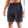 thumbnail image 2 of MIER Men's 7" Inseam Dry Fit Athletic Running Shorts with 3 Zipper Pockets, Dark Grey, L, 2 of 7