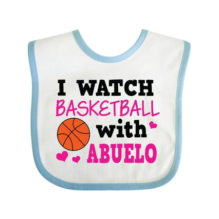 

Inktastic I Watch Basketball with Abuelo Gift Baby Girl Bib