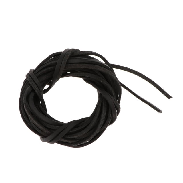 Cordón de cuero, correas de cuero para manualidades y joyería - Negro