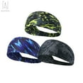 thumbnail image 2 of Gustave 3-Pack Sports Fitness Headbands for Men Women, Athletic Workout Head Wrap Sweatband for Yoga Fashion Basketball Running Gym, Elastic Hair Bands, 2 of 10