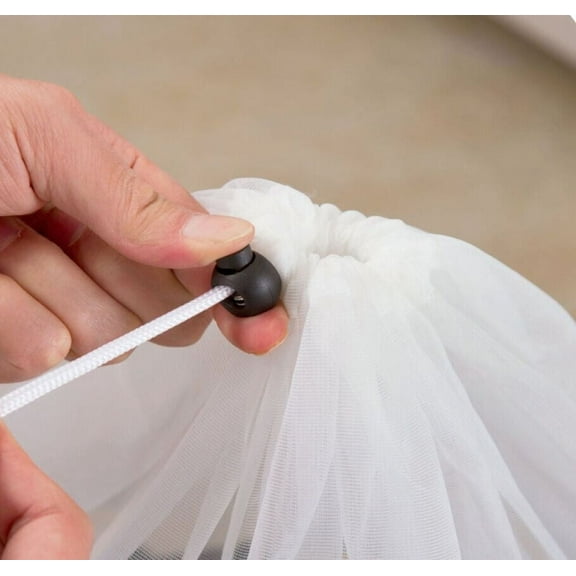 Vacemry Drawstring Laundry Bag, Mesh Washing Bag for Bras Underwear Delicates, Nylon Garment Protector Bag for Machine Wash, Home Cleaning Tool and Organizer