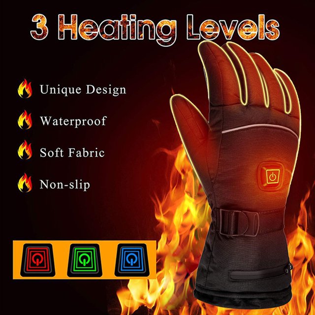 Gloves Mittens Hand For Men Heating For Winter Fishing Battery Heated Snow Gloves Hunting Rechargeable Cycling Riding Warmer Electric Mittens SKi Motorcycle Winter Sports Gloves Mittens