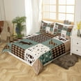thumbnail image 3 of Rustic Bear Deer Duvet Cover Queen,Country Cabin Bedding Set Teens Brown Checkered Buffalo Plaid Comforter Cover Moose Woodland Wildlife Patchwork Quilt Cover Camping Tent Farmhouse Decor, 3 of 5