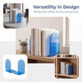 thumbnail image 4 of Unique Bargains 2Pcs Clear Acrylic Modern Non-Skid Bookends Qingchun Blue 4.7*3.9*6.1inch, 4 of 5