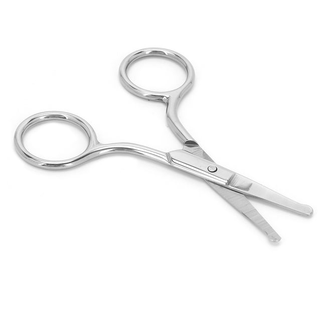 Ciseaux à Poils de Nez en Acier Inoxydable Pointe Arrondie pour Sourcils Barbe MOUSTACHE
