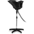 WUZSTAR Black Portable Shampoo Sink,Height Adjustable Salon Deep