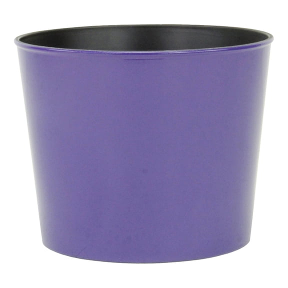 Round, 7" Purple planter with a tapered body