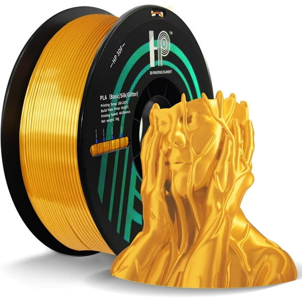 Filamento para impresora 3D HP3DF PLA Silk Gold, 1,75 mm, 1 kg
