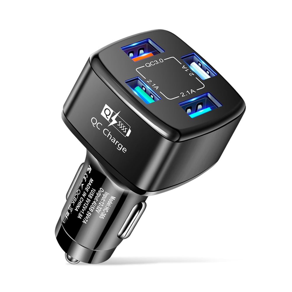 4-Port Car Charger For Phone Fast Charge 35W USB Adapter - Walmart.com