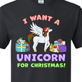 thumbnail image 4 of Inktastic I Want a Unicorn for Christmas with Presents T-Shirt, 4 of 5