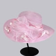 thumbnail image 2 of Daolelai Spring and Summer Mesh Sun Hat Organza Flower Temperament Wedding Hat Sun Protection Round Top Large Brim Hat Fashion Hat for Women, 2 of 4