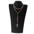 thumbnail image 2 of Sharplace 5xWomen Hip 8mm Bead Rosary Pray Hand Jesus Cross Pendant Necklace Multi-color 5 Pcs, 2 of 10