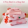 thumbnail image 4 of Btargot 4 Piece Bows Toddler Bedding Set Pink Cute Strawberry Comforter Set for Baby Girls Boys, 4 of 11