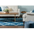 thumbnail image 6 of Harbor Trellis Dark Blue Quatrefoil Geometric Modern Casual Area Rug 8x10 8x11 ( 7'10" x 10'6" ) Easy Clean Stain Fade Resistant No Shed Contemporary Traditional Moroccan Lattice Living Dining Room, 6 of 7