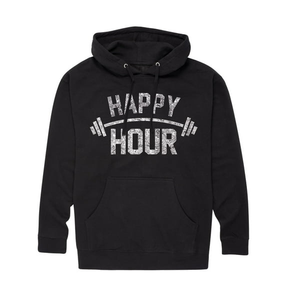 Instant Message - Fitness Happy Hour Barbell - Adult Pullover Hooded Fleece Sweatshirt