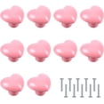 thumbnail image 1 of Pomos de cerámica QUANZHOUTIANDI rosa en forma de corazón 10 piezas, 1 of 5