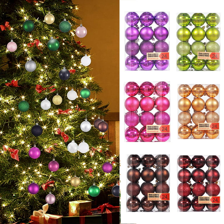 Cteegc 64 PC Christmas Ball Ornaments, Shatterproof Christmas Decorations Tree Balls for Holiday Party Decoration, Christmas Tree Ornaments on