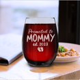 thumbnail image 2 of Shop4Ever® Promoted To Mommy Est 2023 Engraved Stemless Wine Glass Gift for First Time Mother, New Mom, Mom to Be, 2 of 4