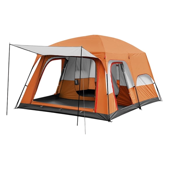 Waterproof Camping Family Tent Easy Setup Room Divider Family Tent Camping Tents UV Protected Tent Outdoor Camping Large Tent Orange color