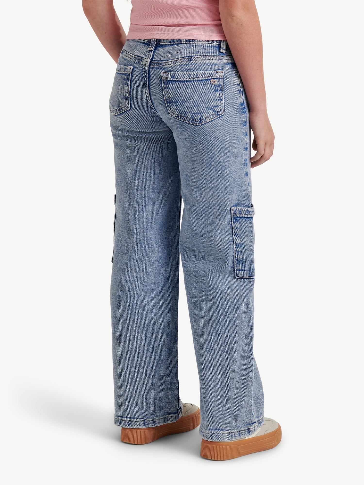 Justice Girls Cargo Wide Leg Jeans, Sizes 6-18, Slim & Plus