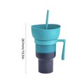 thumbnail image 3 of Snack Bowl Drink Cup con pajita de gran capacidad Drink Snack Bowl para Cinema Beach, 3 of 5