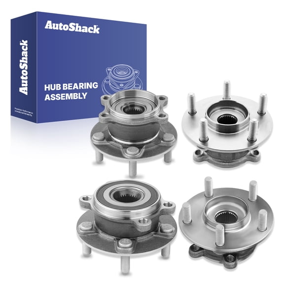 AutoShack Front & Rear Wheel Hub Bearing Assemblies without ABS Replacement for 2013-2023 Mazda CX-5 4-PC Set