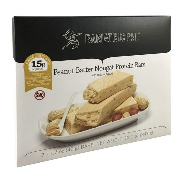 Bariatric Pal Protein Bar, Peanut Butter Nougat, 15g Protein, 7 Ct