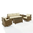 thumbnail image 3 of Outdoor Swivel Rocker Sofa Set - 5 Piece Patio Furniture Set - Wicker Conversation Set, 3 of 3