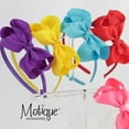 thumbnail image 2 of Motique Accessories Little Girls Headband with Side Grosgrain Bow - White, 2 of 5